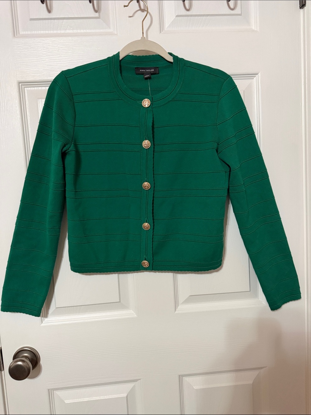 Ann Taylor Green Button-Front Blazer